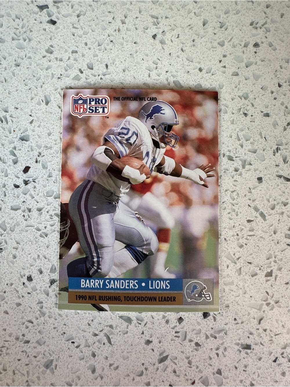 Barry Sanders Detroit Lions Football Card - Silver & Blue